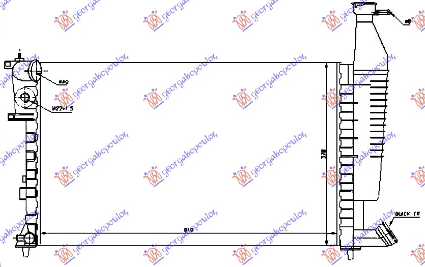 HLADNJAK MOTORA 1.4/1.6/1.8 (+/-AC) (61x37.7x23) (VALEO)