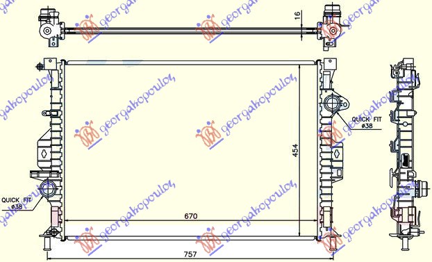 HLADNJAK MOTORA ZA SVE MODELSE BENZIN/DIZEL (MAN) (670x454x16) (KOYO)
