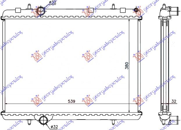HLADNJAK MOTORA 1.6 HDi (38x56.2x3.2) (LEMLJEN SPOJ) (NRF)