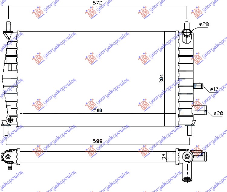 HLADNJAK MOTORA 1.1/1.3CC (50x31)