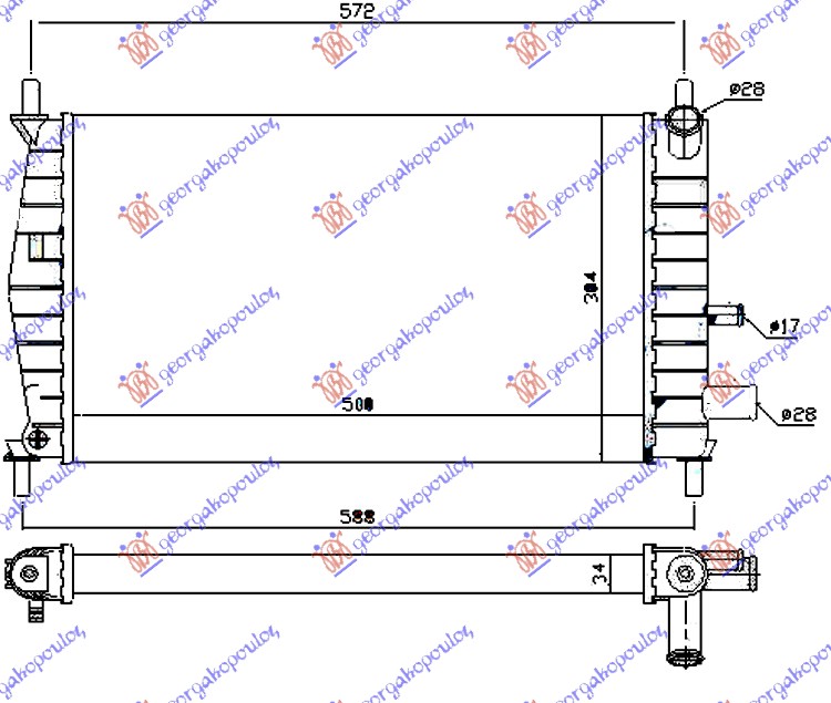 HLADNJAK MOTORA 1.1/1.3CC (50x31) (VALEO)