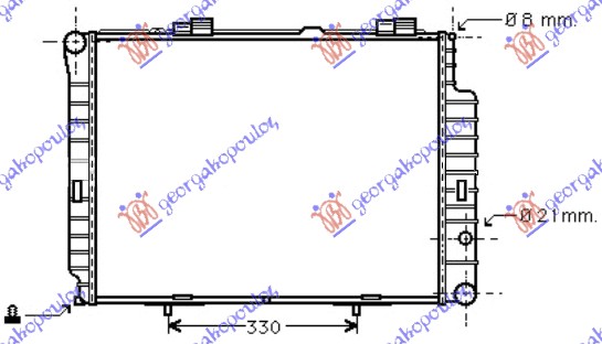 HLADNJAK MOTORA 2.4/3.2 BENZIN - 2.0/2.5D (+/-AC) (640x490)) (MAHLE BEHR)