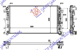 HLADNJAK MOTORA 2.2 Cdi (AUTO) (+AC) (67.7x415x34) (NRF)