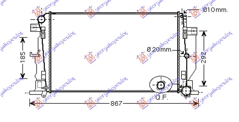 HLADNJAK MOTORA 2.2 CDi (MAN) (+AC) (680x415x34) LEMLJEN SPOJ (KOYO)
