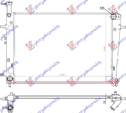 HLADNJAK MOTORA 2.0 16V (+/-AC) (64x46.2) (MAN) (NRF)