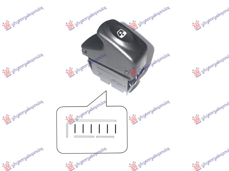 PREKIDAC U PREDNJIM VRATIMA (6pin) - DESNO