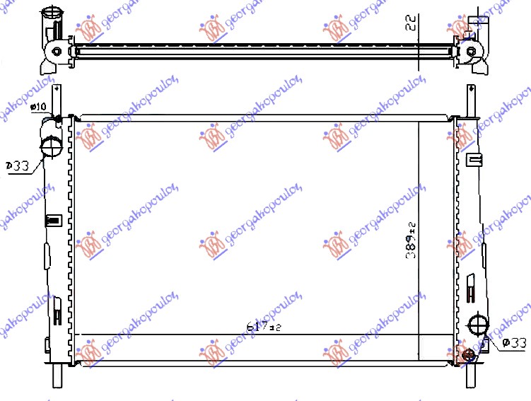 HLADNJAK MOTORA 1.8/2.0 BENZIN (MAN/AUTO) (+AC) (62x40.5) (NRF)