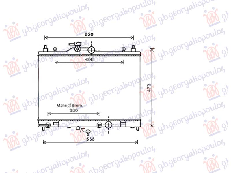 HLADNJAK MOTORA 1.6i 16V (AUTO) (+/-AC) (38x59x16)