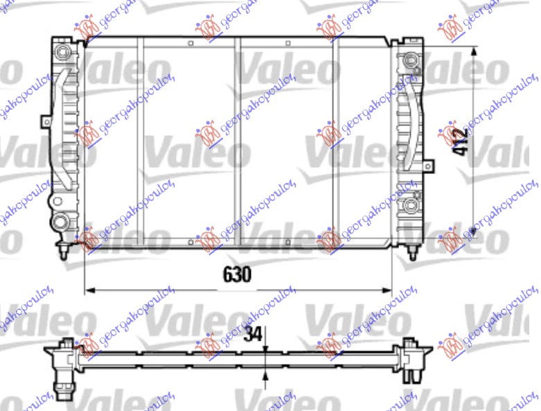 HLADNJAK MOTORA BENZIN / 1.9 TDi DIZEL (AUTO) (+/-AC) (63x41) (VALEO)