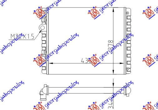 HLADNJAK MOTORA ZA SVE MODELSEN (MAN) (-AC) (43x38) (VALEO)