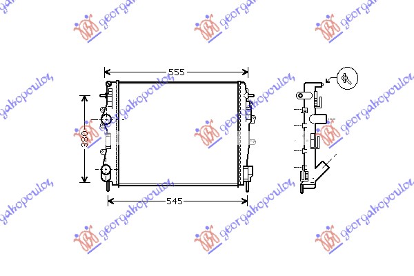 HLADNJAK MOTORA 1.5cc DCi (+/-AC) (46x47) (NISSENS)