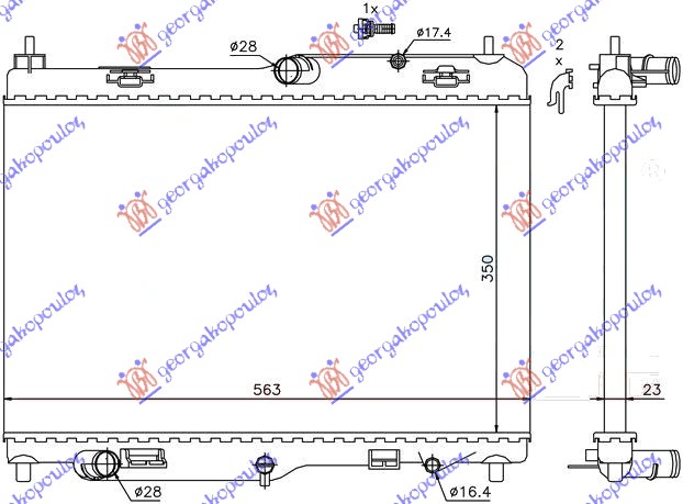 HLADNJAK MOTORA 1.4 BENZIN (AUTO) (56x35.5) (KOYO)
