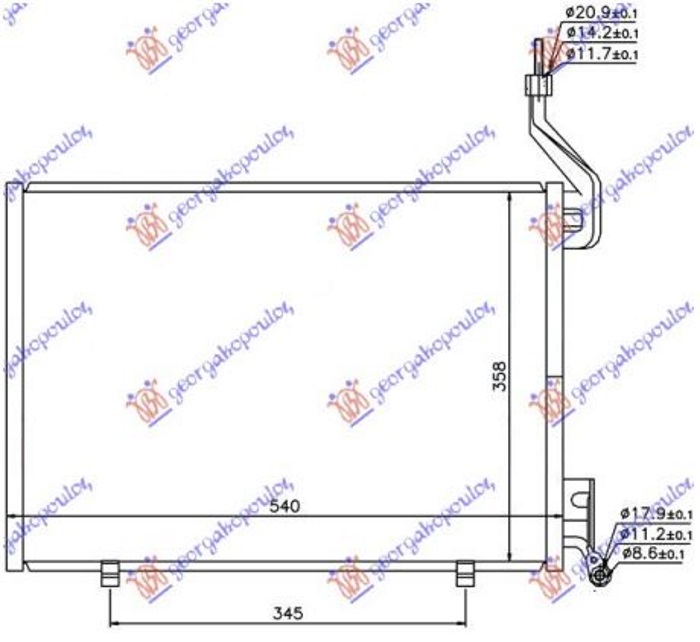 HLADNJAK KLIME 1.6 TDCi DIZEL (500x350x16) (NISSENS)