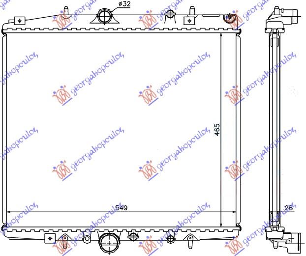 HLADNJAK MOTORA 2.0i 16V-2.0/2.2 JTD (46.5x56.3) (NRF)