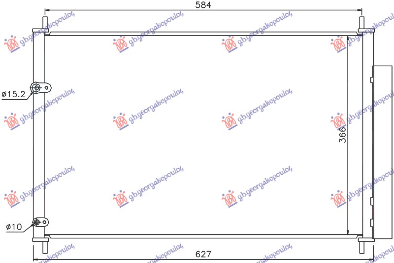 HLADNJAK KLIME 1.3/1.4/1.6/1.8 BENZIN - 1.4 D4D DIZEL (600x370x16) (KOYO)