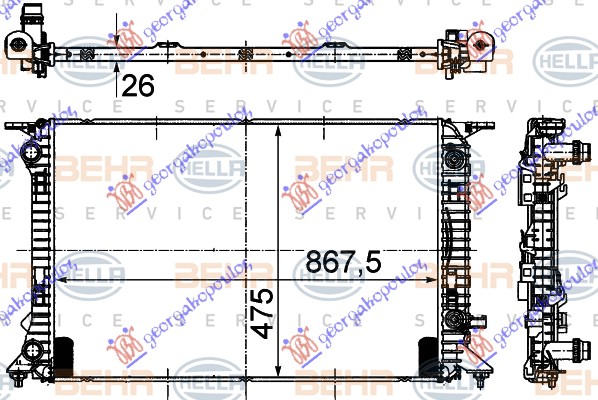 HLADNJAK 1.8 TFSI-2.0 TFSi/2.0 TDi (AUTO