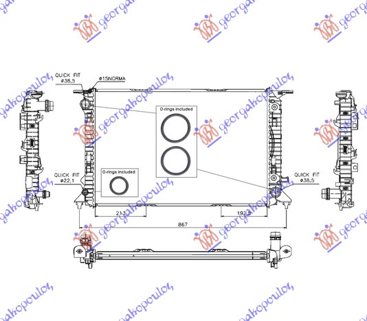 HLADNJAK MOTORA 2.7/3.0 Tdi - 3.0 TFSi/3.2 FSI (AUTO) (720x470) (NRF)
