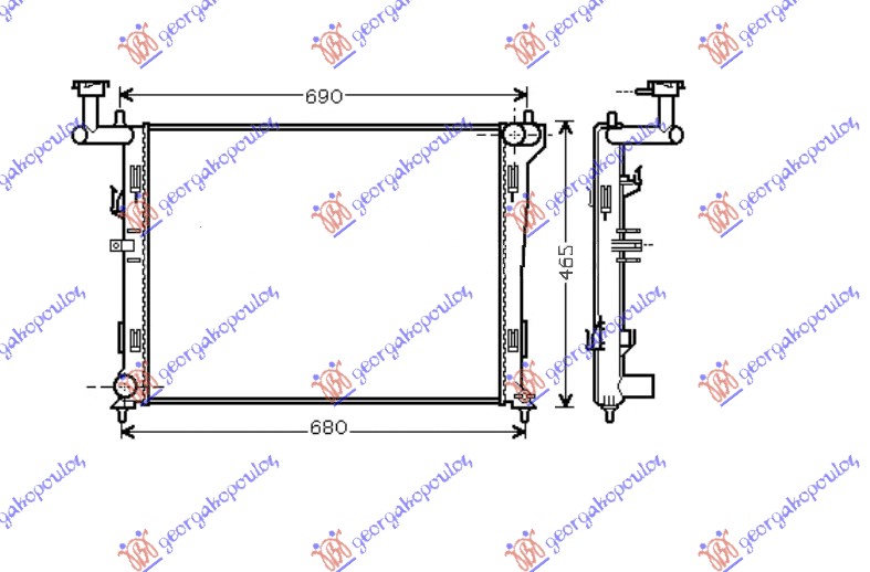 HLADNJAK MOTORA 1.4/1.6/2.0 BENZIN (MAN) (600x440x16) (KOYO)