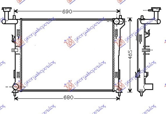 HLADNJAK MOTORA 1.4/1.6/2.0 BENZIN (MAN) (600x440x16) (NRF)