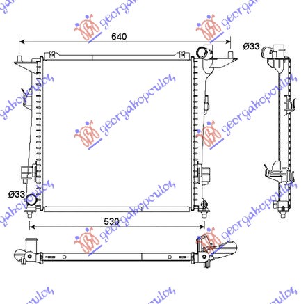 HLADNJAK MOTORA 2.0 CRDi DEISEL (450x440x16) (KOYO)