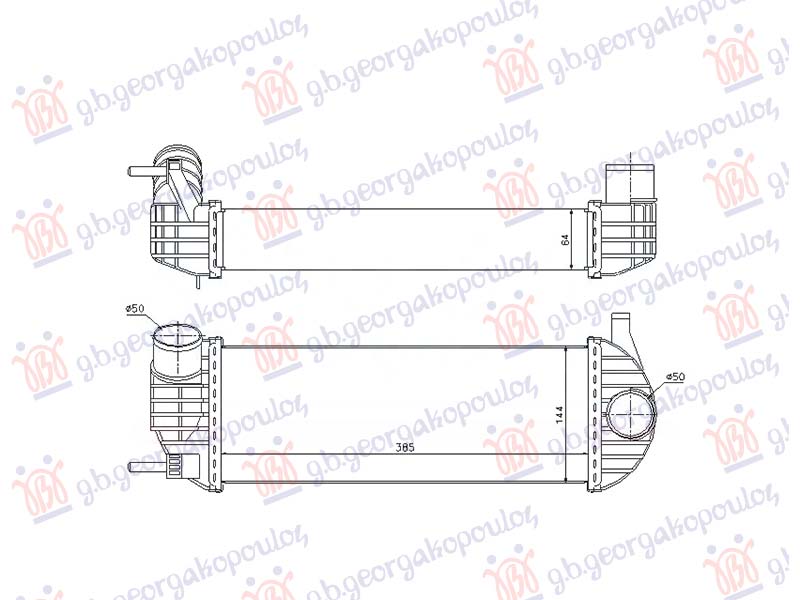 HLADNJAK INTERKULERA 1.5 Dci (385x144x64)