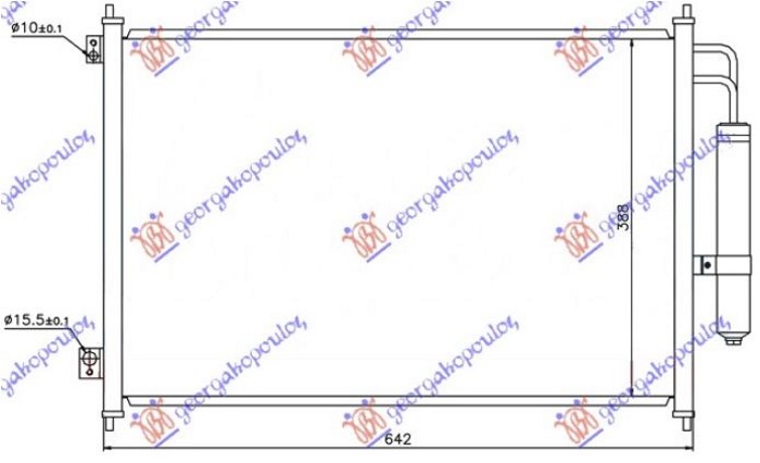 HLADNJAK KLIME BENZIN/DIZEL (610x390x16) 07- (KOYO)