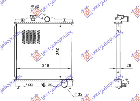 HLADNJAK MOTORA 1.6 VTEC 150 PS (35x35x27) (KOYO)