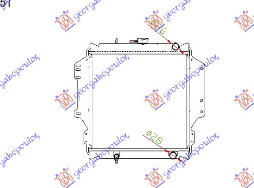 HLADNJAK MOTORA 1.3 BENZIN (360x390) (NRF)
