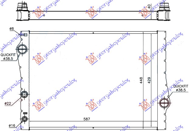 HLADNJAK MOTORA 3.0i 24V 3.0 TD (587x429x40) (NISSENS)