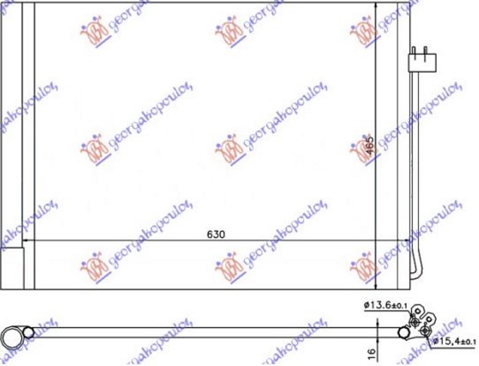 HLADNJAK KLIME BENZIN/DIZEL (590x450x16) (MARELLI)