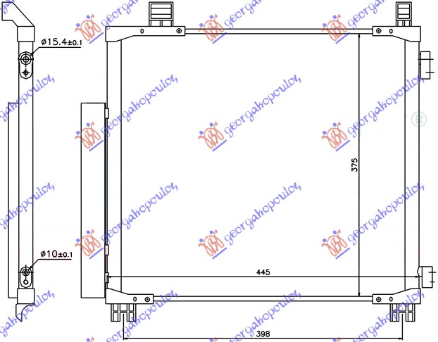 HLADNJAK KLIME 1.0 12v/1.3 VVTi BENZIN - 1.4 D4D DIZEL (415x375x16) (KOYO)