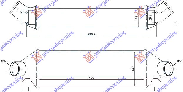 HLADNJAK INTERKULERA 2.4 TD (40x12.7x7.6)