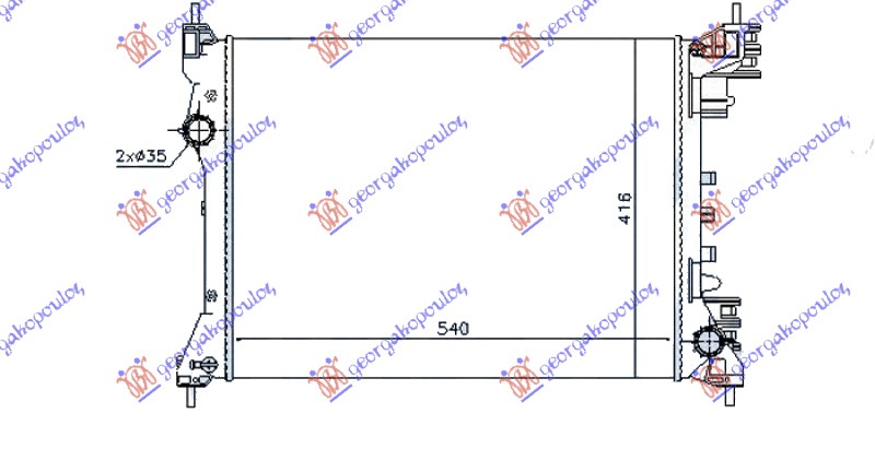 HLADNJAK MOTORA 1.4i 16V (+/-AC) (54x41.5x1.6) (VALEO)