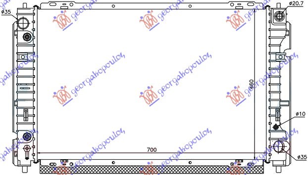 HLADNJAK MOTORA 2.0/2.3 BENZIN (MAN/AUTO) (700x460) (NRF)