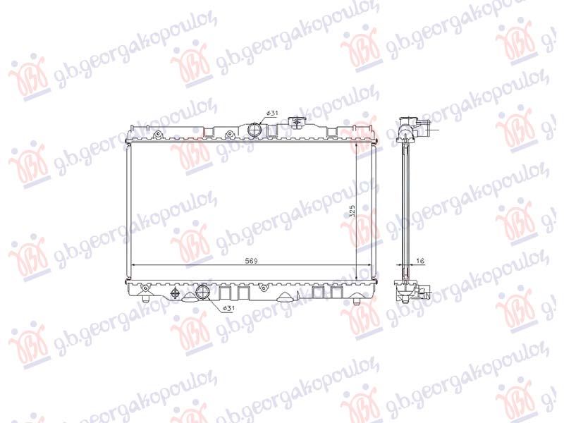 HLADNJAK MOTORA 1.3/1.6 BENZIN (570x325) (NRF)