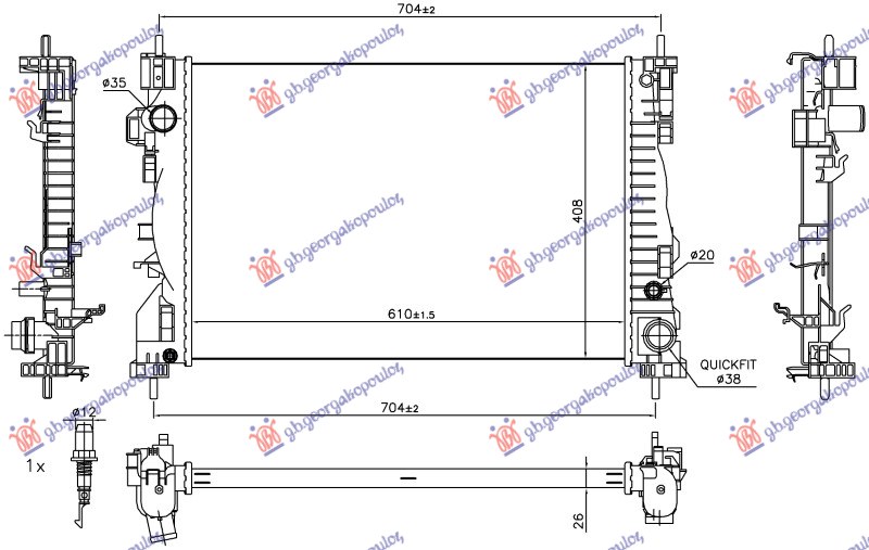 HLADNJAK MOTORA 1.4 TURBO (120) (61x40.5x2.6)