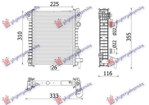 HLADNJAK MOTORA DODATNI 2.0-2.9 BENZIN (225x310x26) (MAHLE BEHR PREMIUM LINE)
