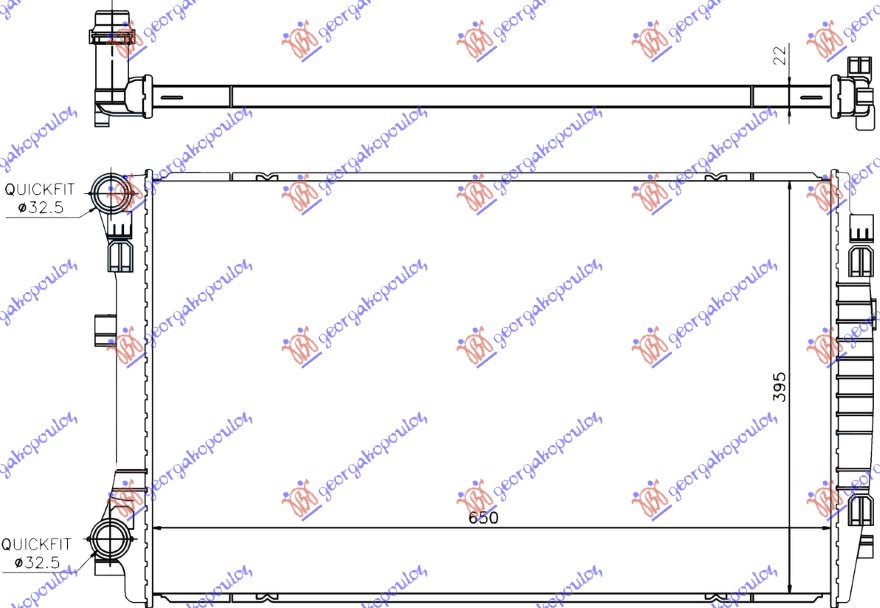 HLADNJAK MOTORA 1.0 TSi/1.2/1.4 TFSi BENZIN / 1.6/2.0 TDi DIZEL (650x400) (MEHAN