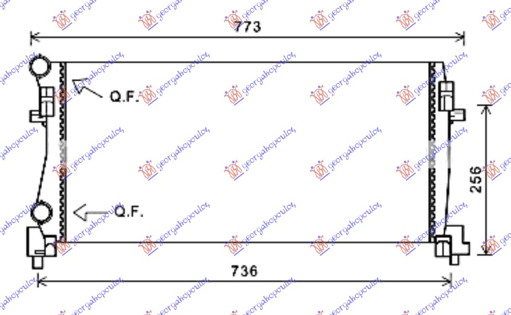 HLADNJAK MOTORA 1.2 TFSi BENZIN - 1.6 TDi DIZEL (650x325x24) (MAHLE BEHR)