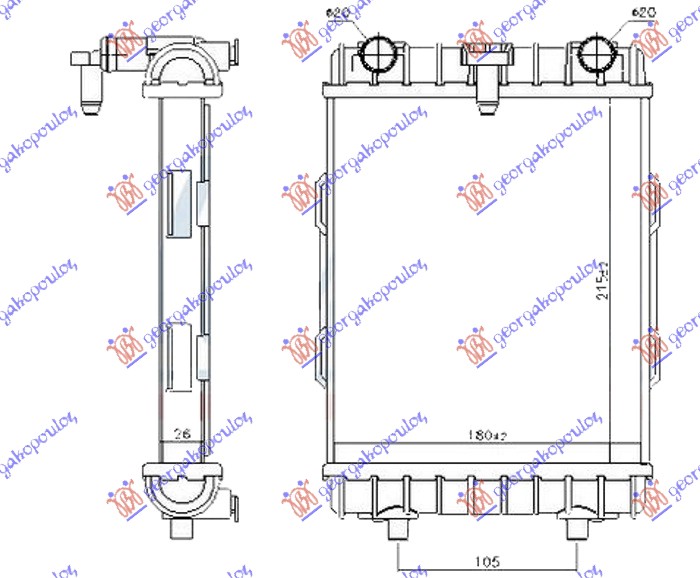 HLADNJAK MOTORA DODATNI 2.0 TFSi S3 BENZIN (215x180x26) (NRF)