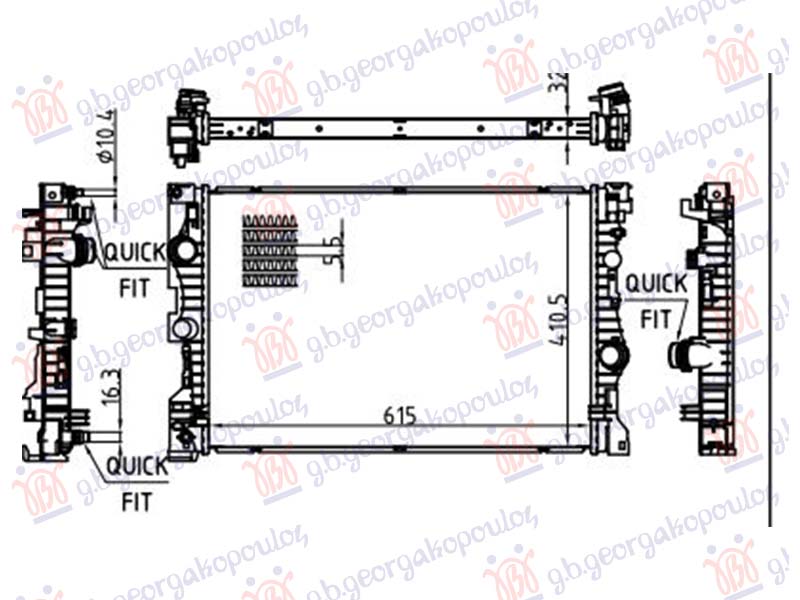 HLADNJAK MOTORA 2.0/3.0 DIZEL (615x410)