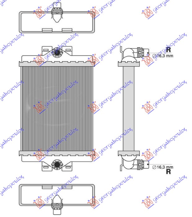 HLADNJAK MOTORA DODATNI BENZIN/DIZEL (185x156x26) (NRF)