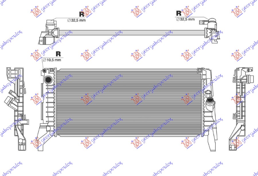 HLADNJAK MOTORA 1.5/2.0 DIZEL (MAN) (680x299) (NRF)