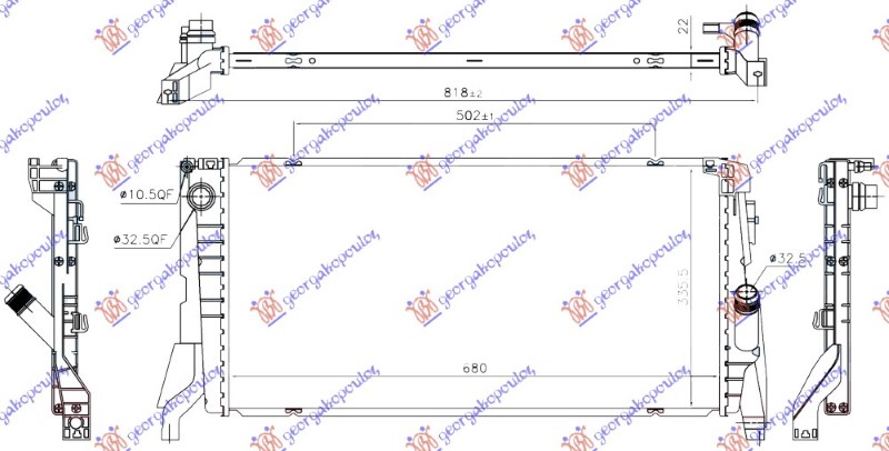 HLADNJAK MOTORA 1.5 (216i-218i) BENZIN (MAN/AUTO) (680x330x22) (NRF)