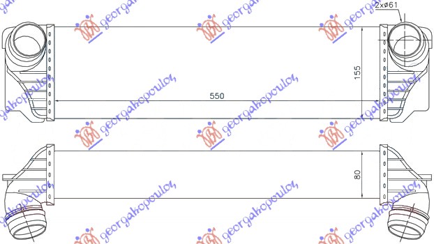 HLADNJAK INTERKULERA 2.0/3.0 DIZEL (550x172x80) ( i  GT/F07)