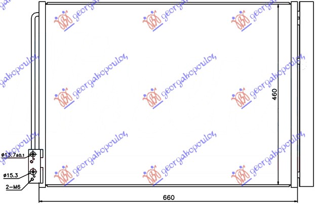 HLADNJAK KLIME BENZIN/DIZEL ( i GT/F07) (625x470x16) (BEHR TIP)