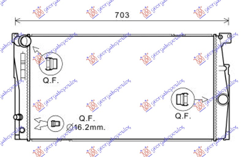 HLADNJAK MOTORA 1.6/2.0 BENZIN (MAN) N20B16A/N20B20A/B (60x34.5x3.2) (NISSENS)