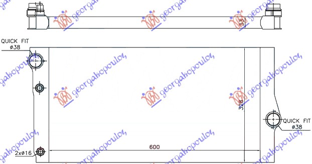 HLADNJAK MOTORA ZA SVE MODELE DIZEL ( i  GT/F07) (600x310x32)