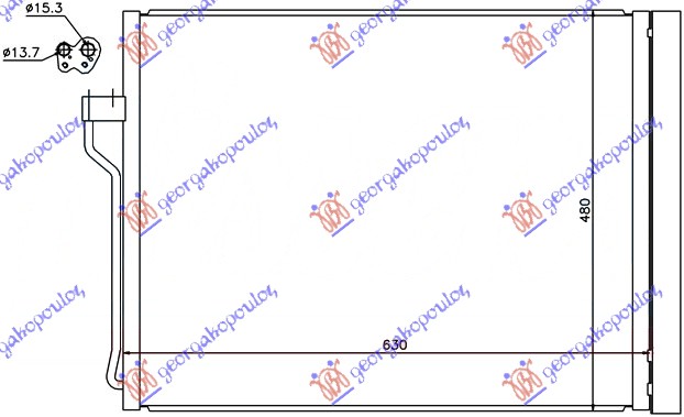 HLADNJAK KLIME BENZIN ( i  GT/F07) (59.5x48) (VALEO TIP)