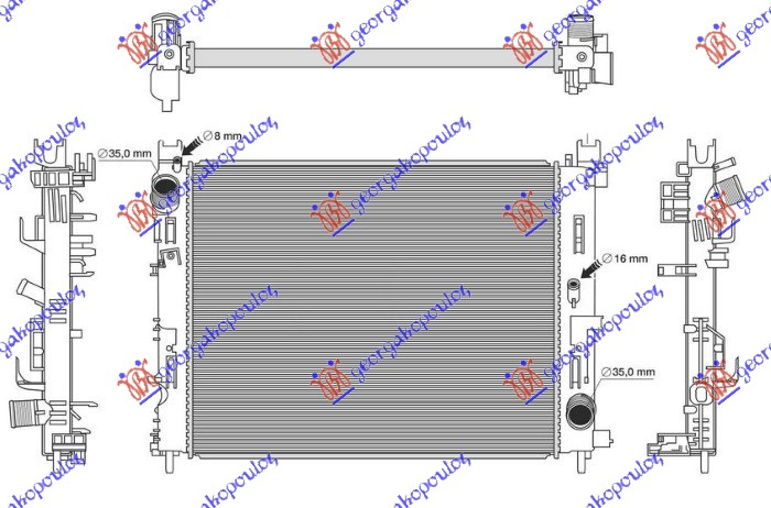 HLADNJAK MOTORA 1.5 DCI DIZEL (MANUELNI) (510x404) (NISSENS)